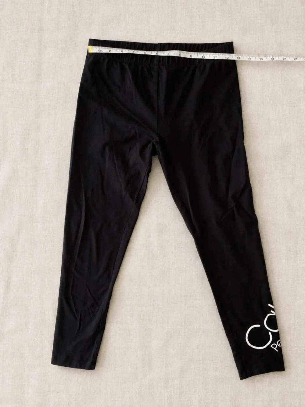 Calvin Klein Performance Girls L 12/14 Black Logo Cotton Leggings